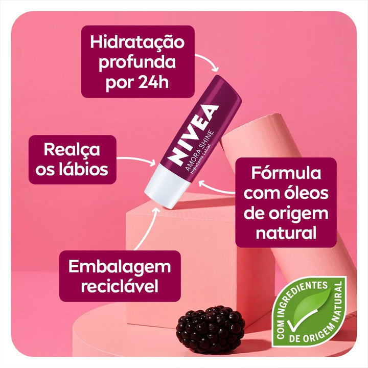 NIVEA Shine: Hidratação e Brilho para Seus Lábios!